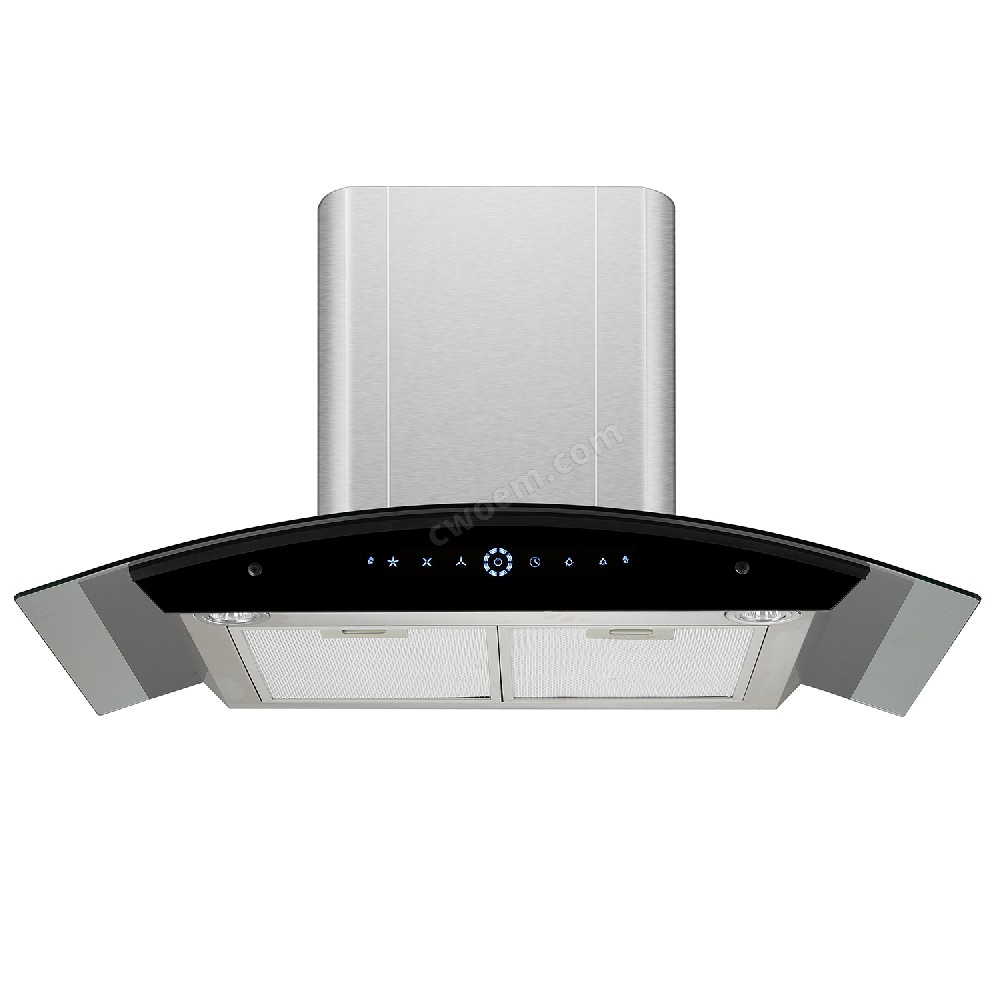Home Cooker Extractor Hood Downdraft Range Hood Kitchen Chimney Wall Mounted Copper Stainless Steel LOW Noise Electric CN